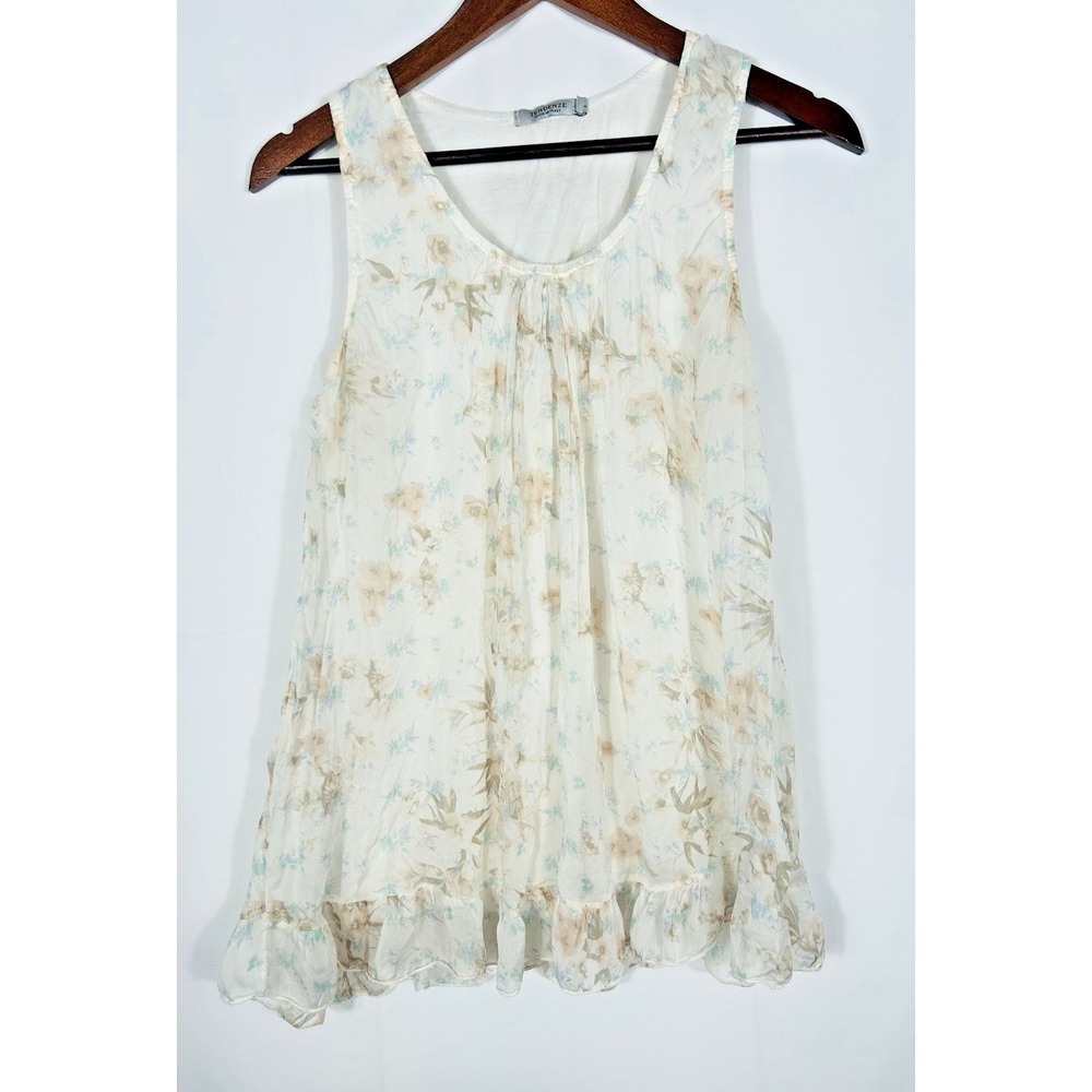 Tendenze Italy 100% Silk Pastel Top Size L Fairy Romantic Ethereal Boho Feminine